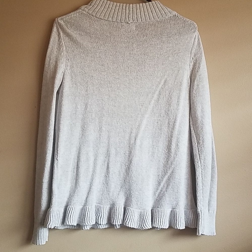 Light Grey Ruffle Hem Sweater - Picture 2 of 4